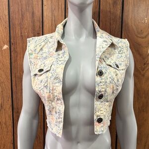 Floral Denim Vest